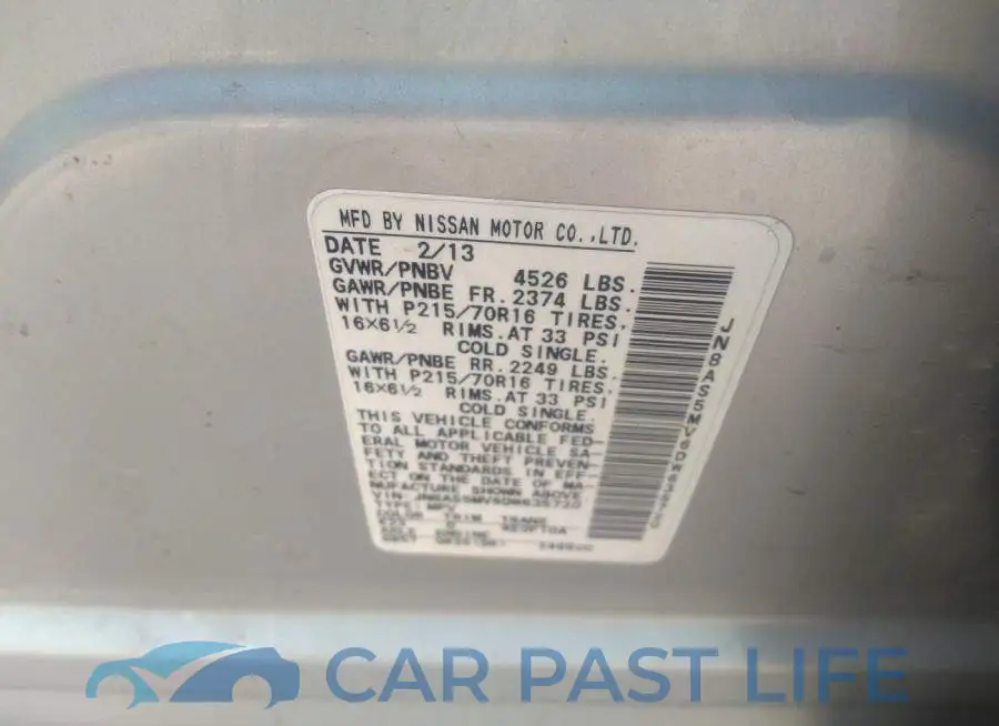JN8AS5MV6DW635720# 9
