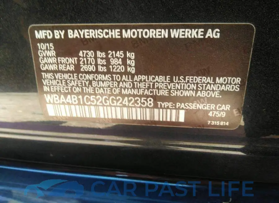 WBA4B1C52GG242358# 9