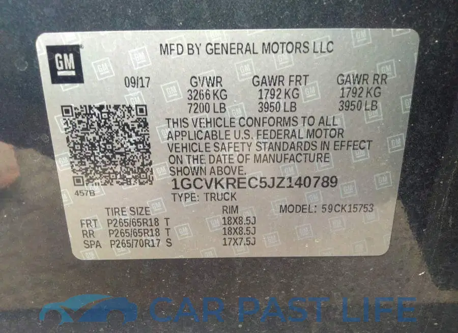 1GCVKREC5JZ140789# 9