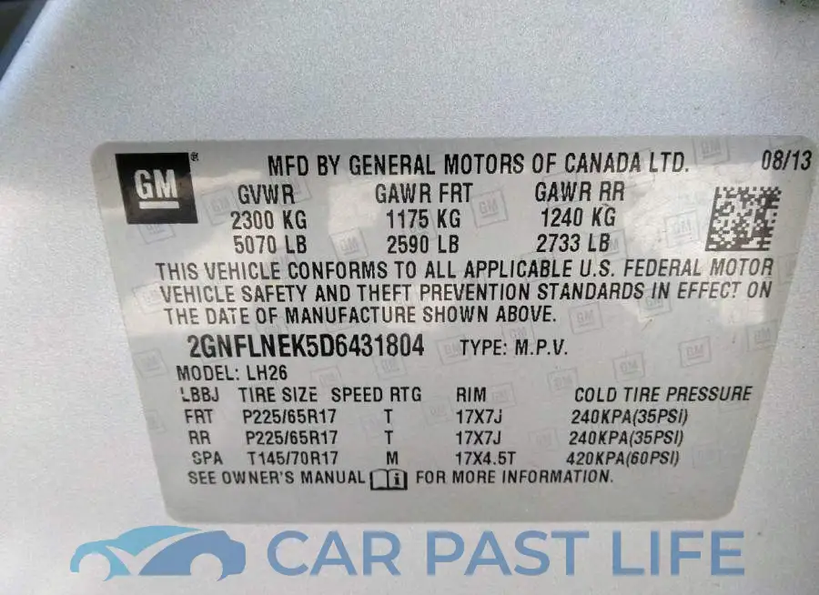 2GNFLNEK5D6431804# 9
