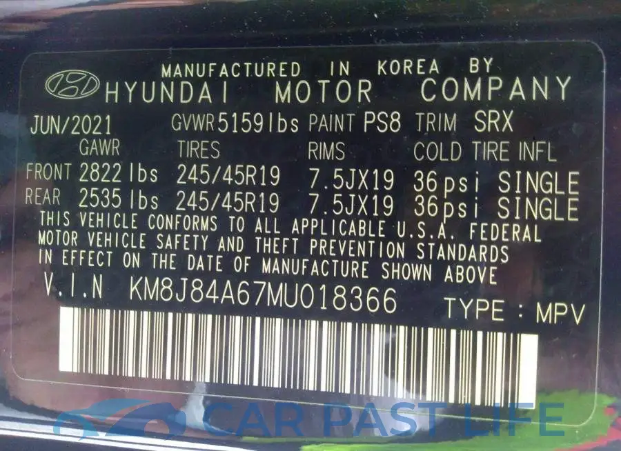 KM8J84A67MU018366# 9