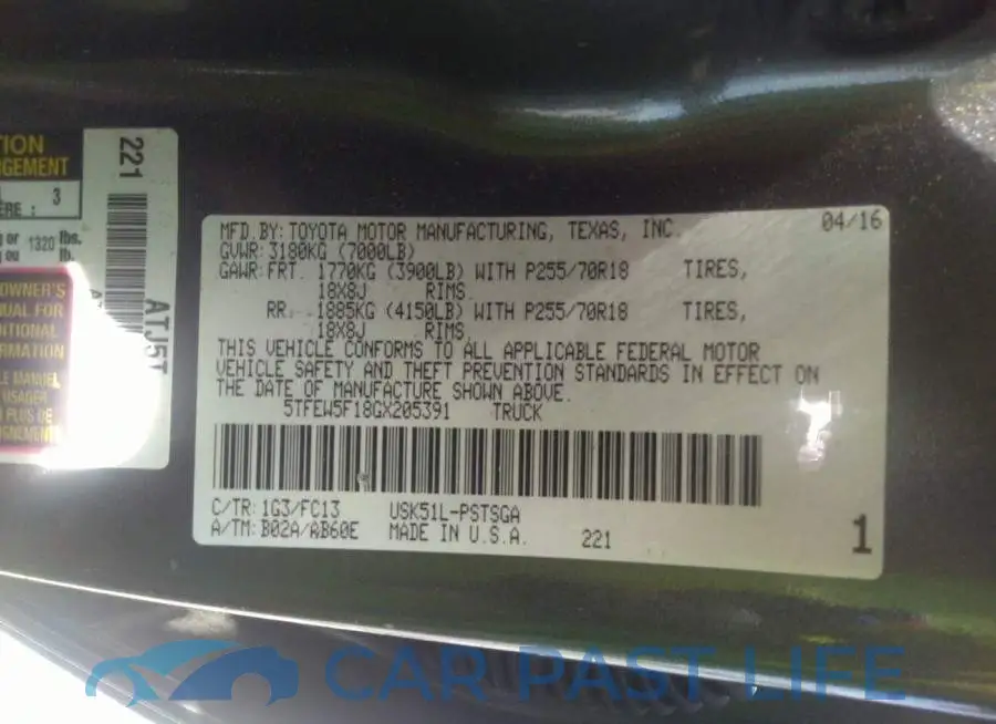 5TFEW5F18GX205391# 9