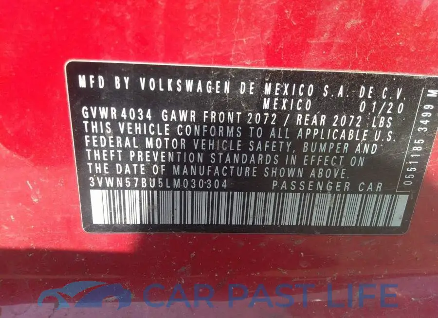 3VWN57BU5LM030304# 9