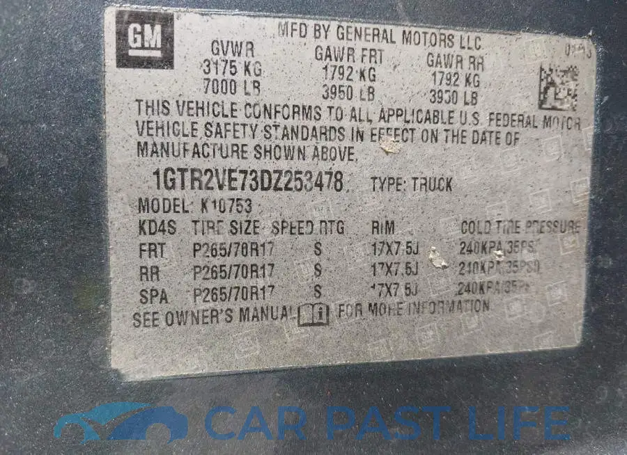 1GTR2VE73DZ253478# 9