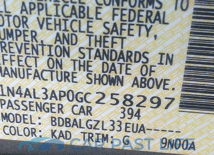 1N4AL3AP0GC258297# 9