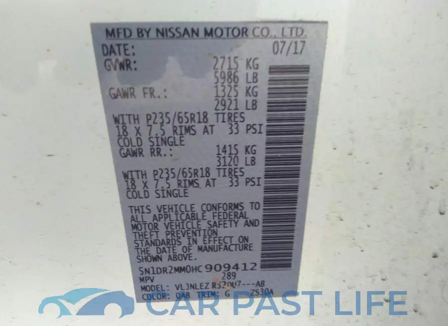 5N1DR2MM0HC909412# 9