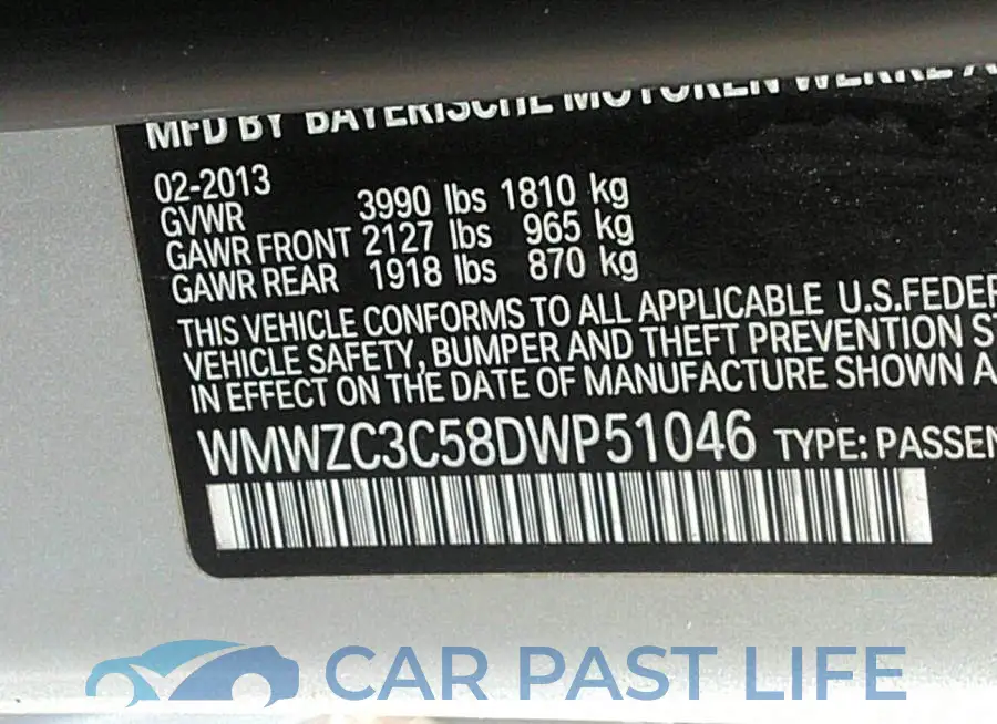 WMWZC3C58DWP51046# 9