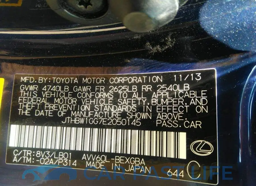 JTHBW1GG7E2050145# 9
