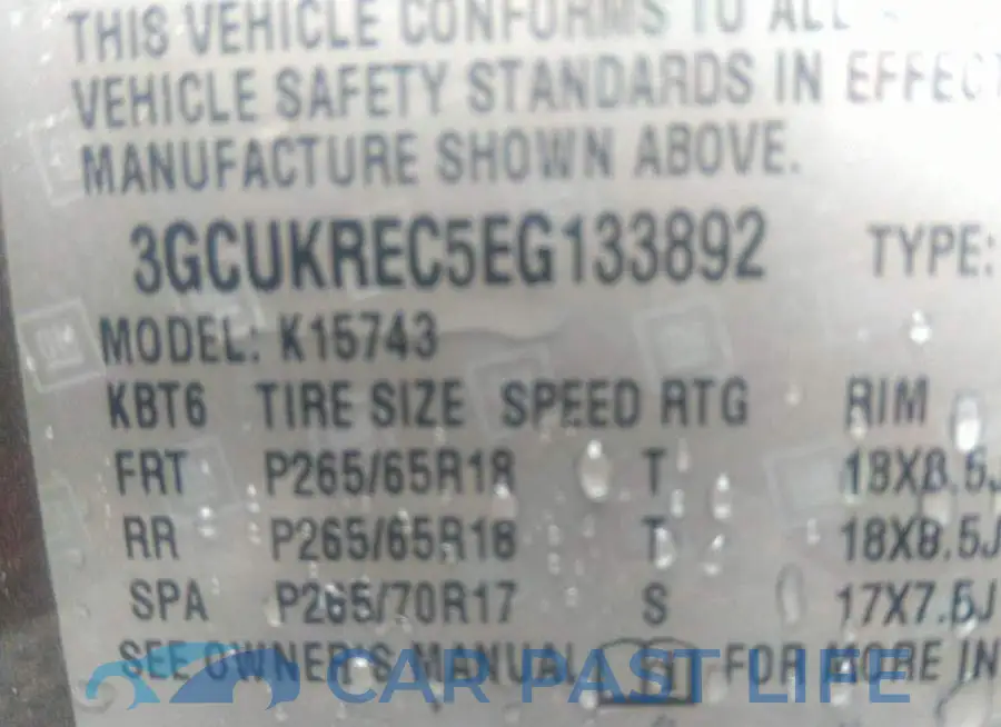 3GCUKREC5EG133892# 9