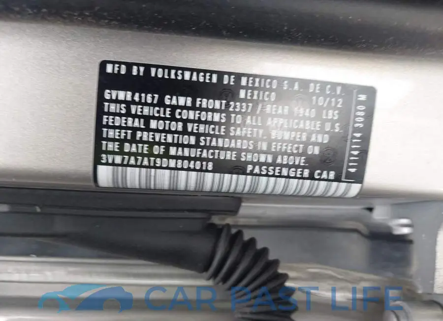 3VW7A7AT9DM804018# 9