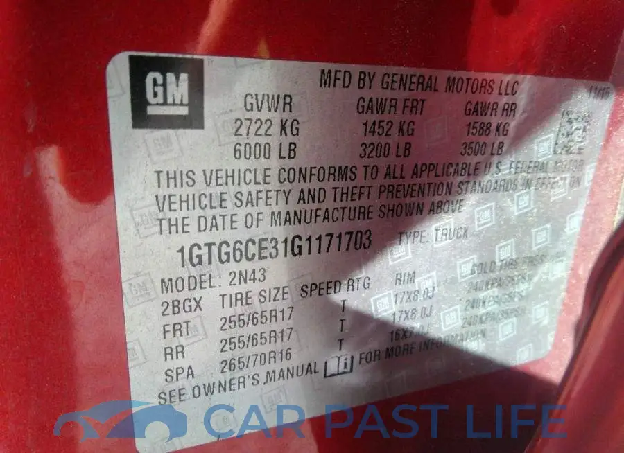 1GTG6CE31G1171703# 9