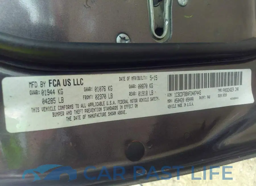 1C3CDFBBXFD407445# 9