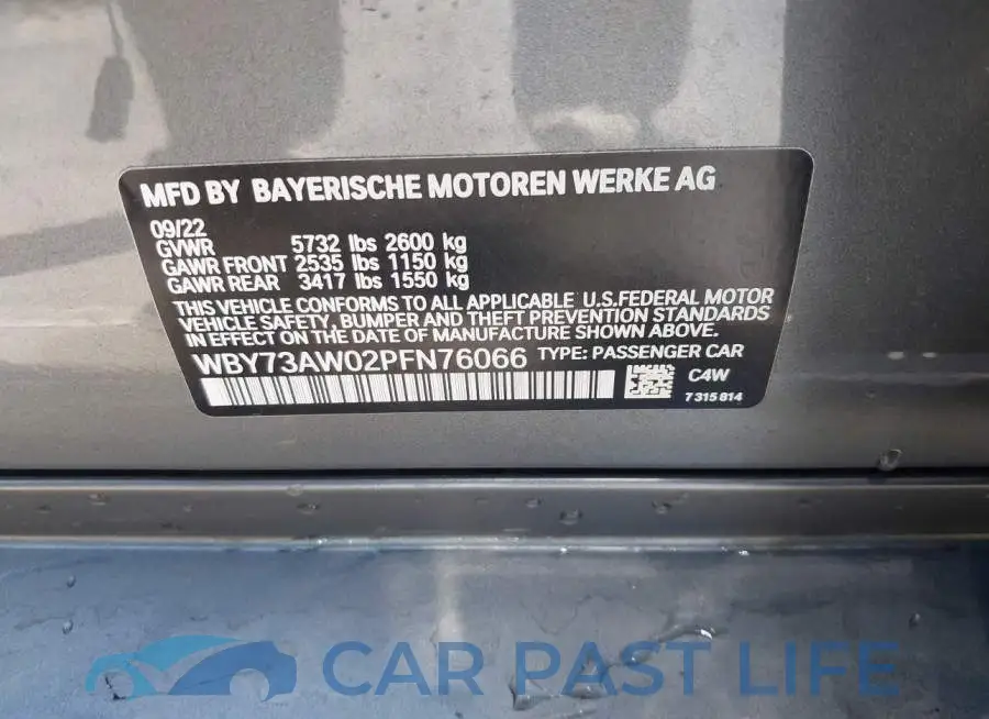 WBY73AW02PFN76066# 9
