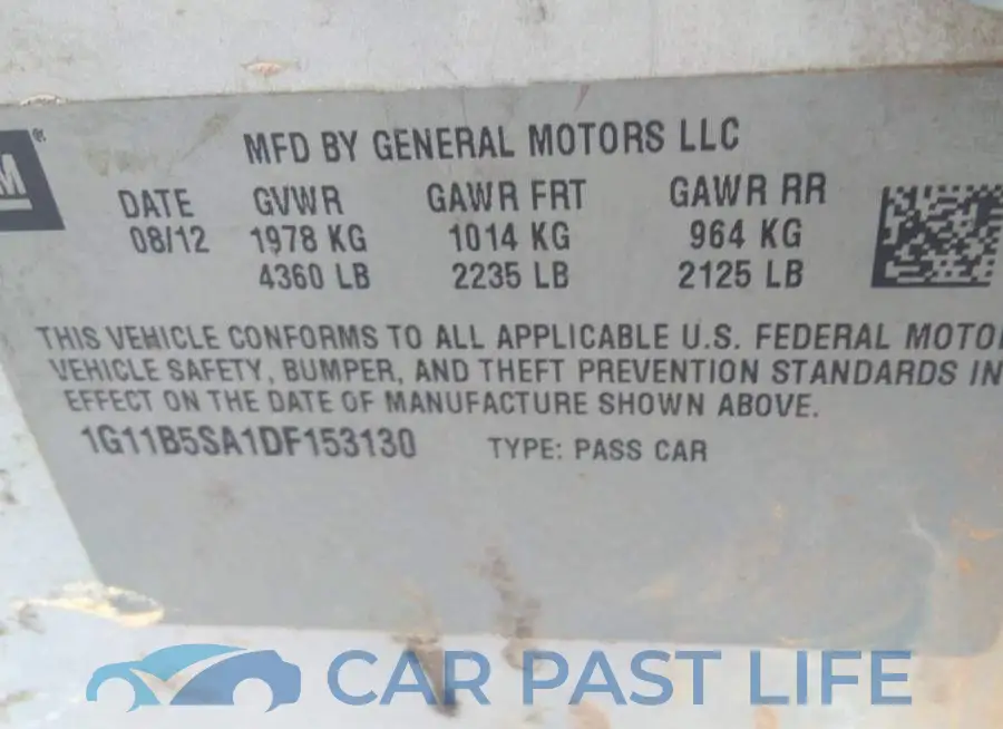 1G11B5SA1DF153130# 9