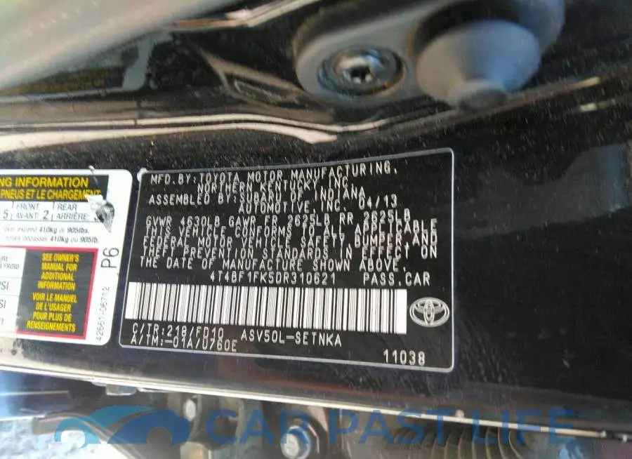 4T4BF1FK5DR310621# 9