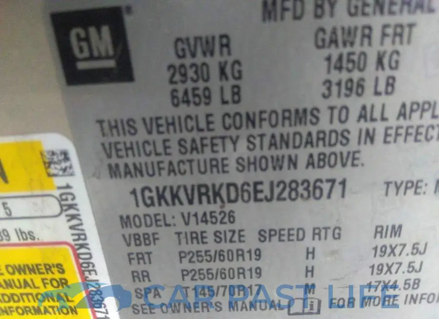 1GKKVRKD6EJ283671# 9