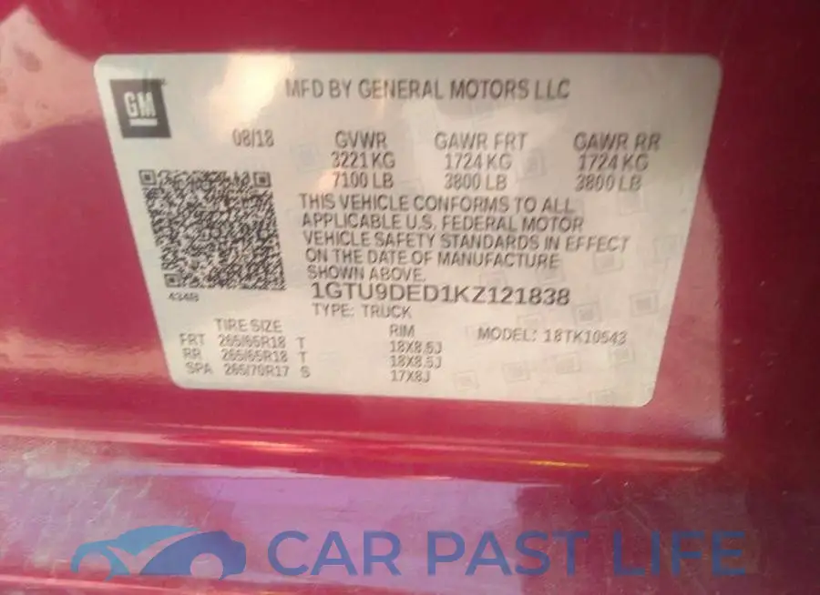 1GTU9DED1KZ121838# 9
