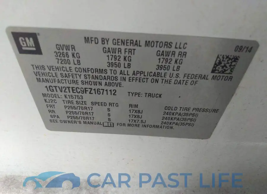 1GTV2TEC9FZ167112# 9