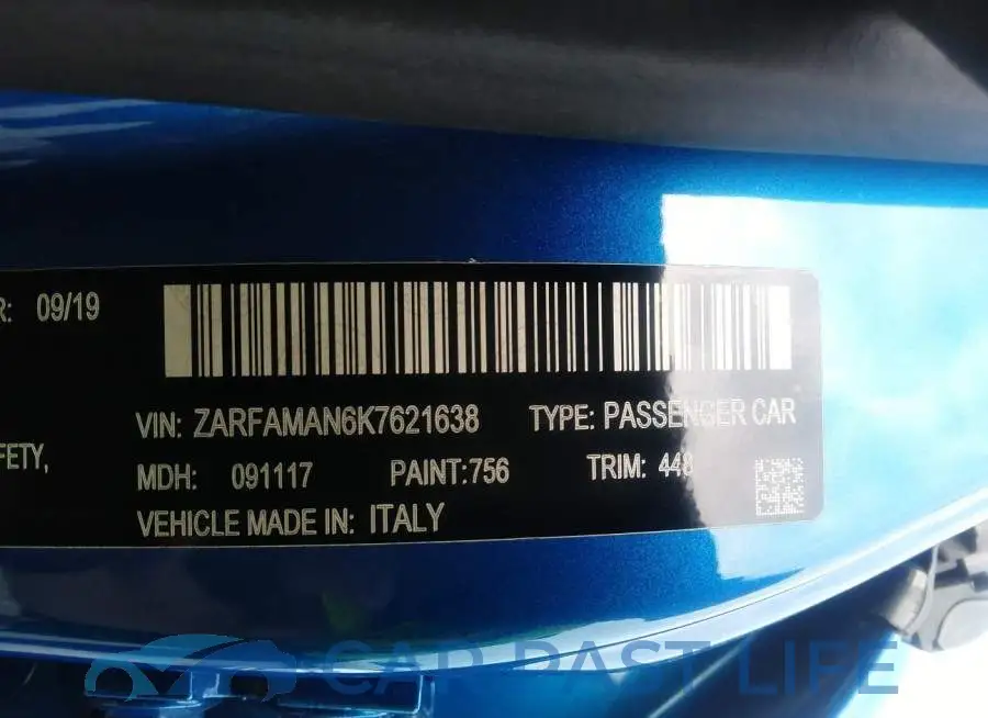 ZARFAMAN6K7621638# 9