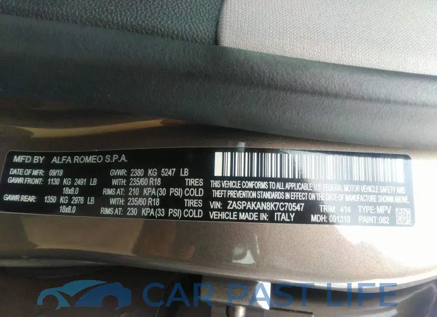 ZASPAKAN8K7C70547# 9