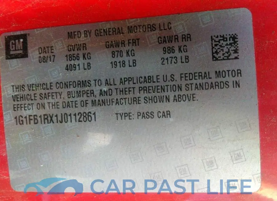 1G1FB1RX1J0112861# 9