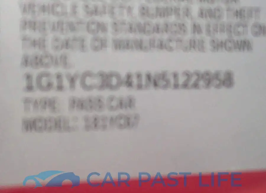 1G1YC3D41N5122958# 9
