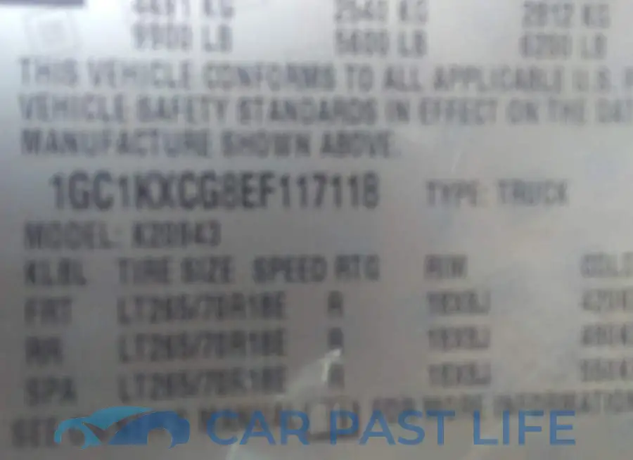 1GC1KXCG8EF117118# 9