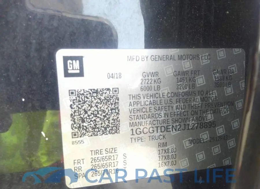 1GCGTDEN2J1278895# 9