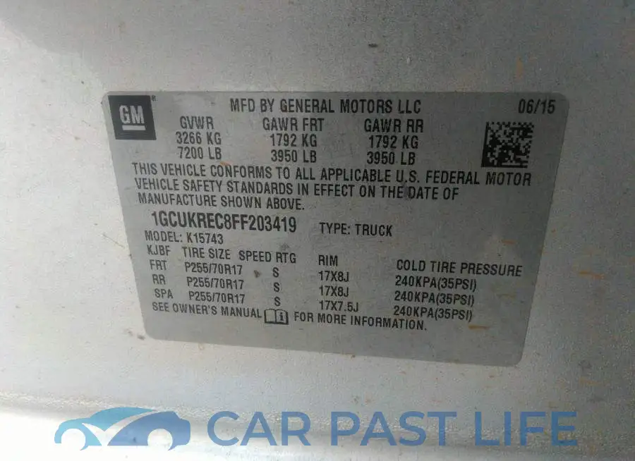 1GCUKREC8FF203419# 9