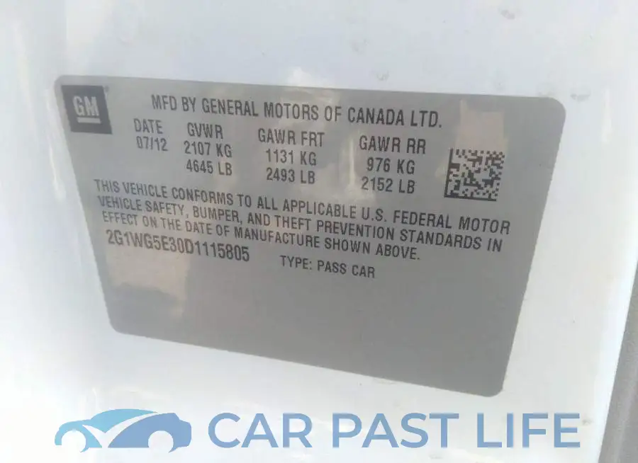 2G1WG5E30D1115805# 9