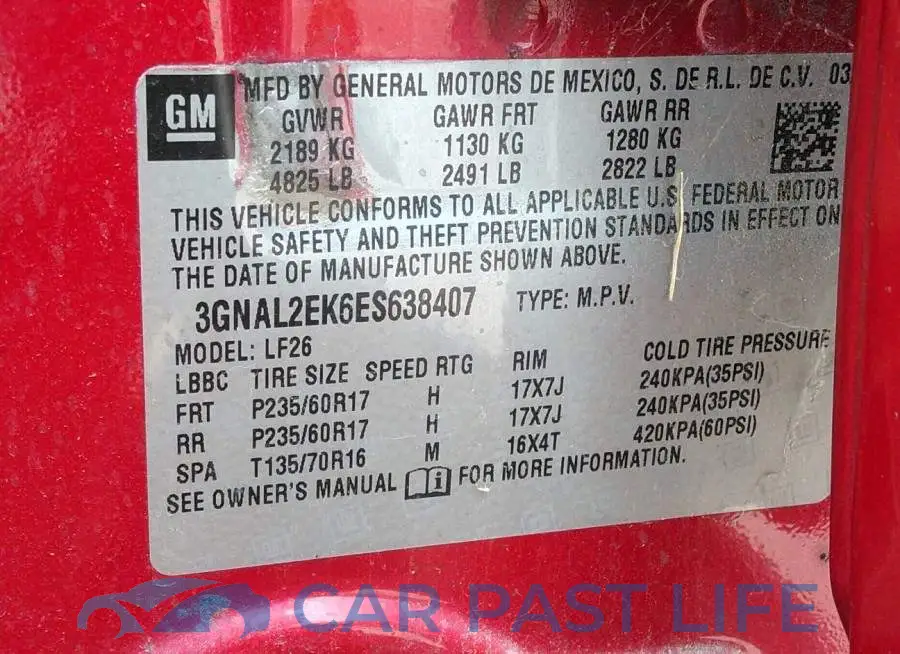 3GNAL2EK6ES638407# 9