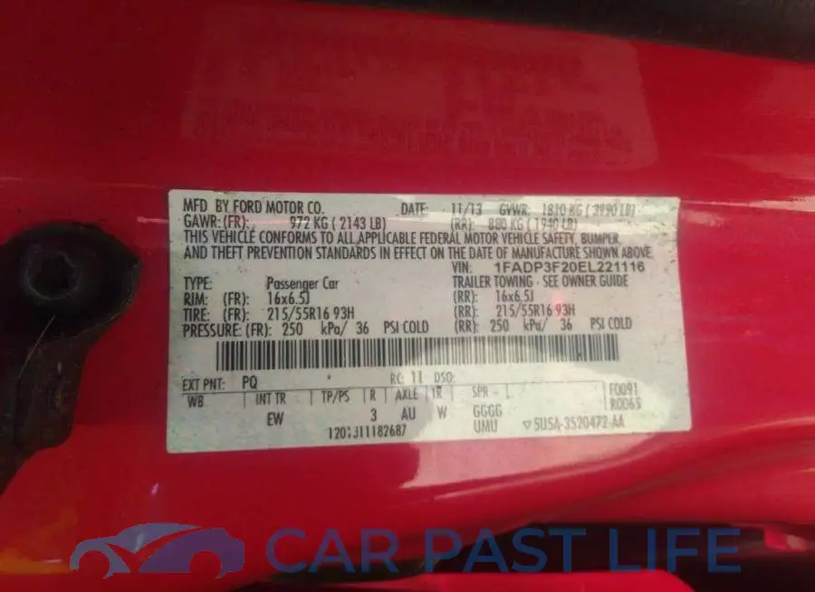 1FADP3F20EL221116# 9