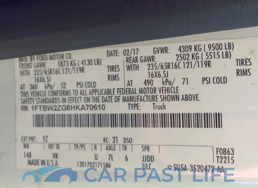 1FTBW2ZG8HKA70610# 9