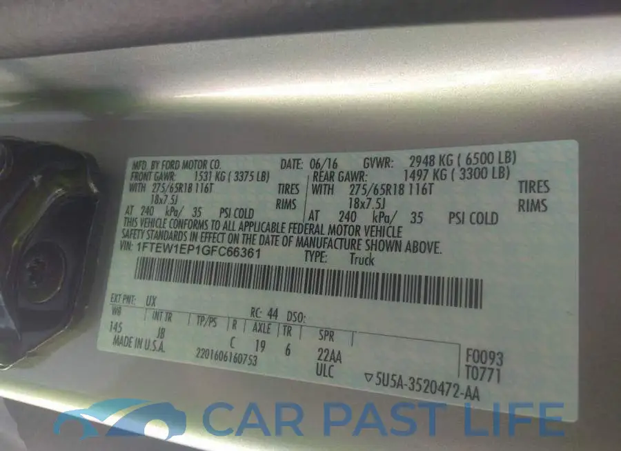 1FTEW1EP1GFC66361# 9