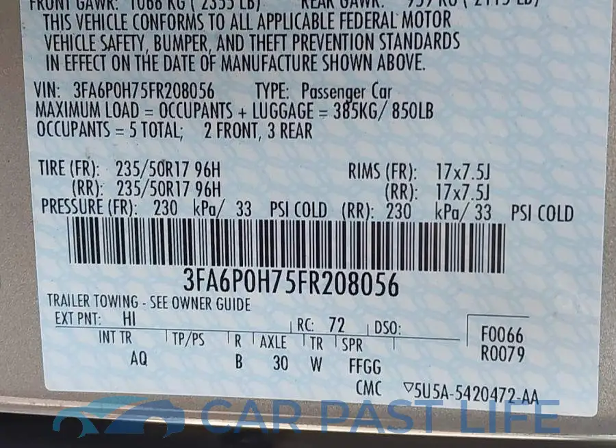 3FA6P0H75FR208056# 9