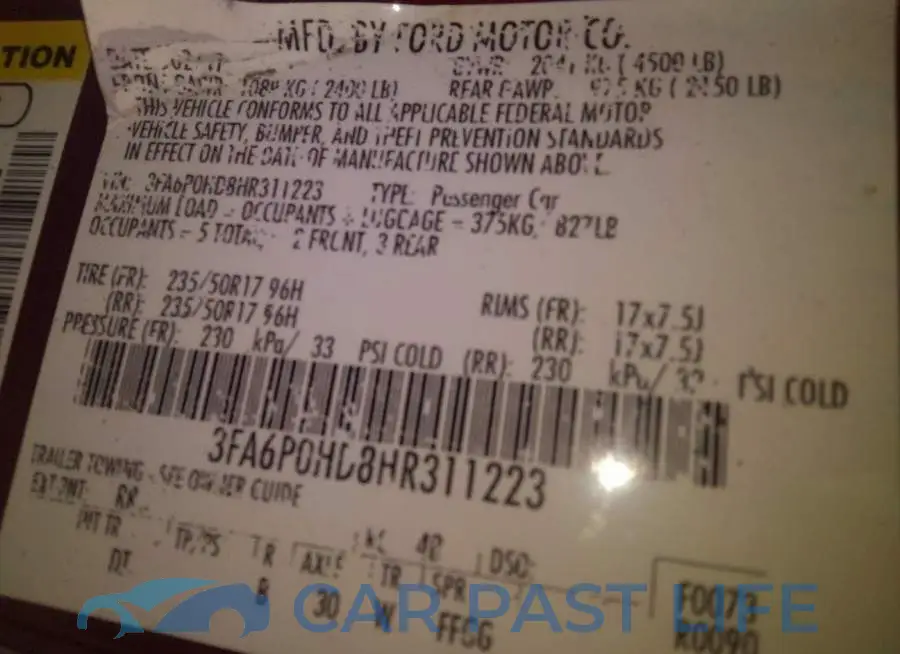 3FA6P0HD8HR311223# 9