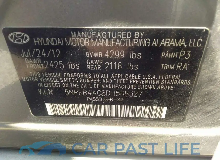 5NPEB4AC8DH568327# 9