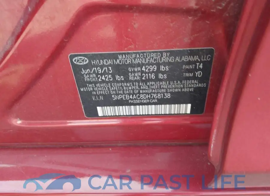 5NPEB4AC8DH768138# 9