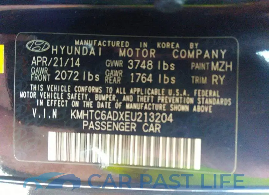 KMHTC6ADXEU213204# 9