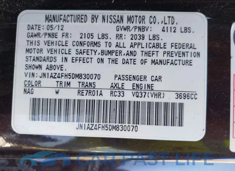 JN1AZ4FH5DM830070# 9