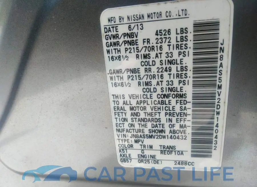 JN8AS5MV2DW140432# 9