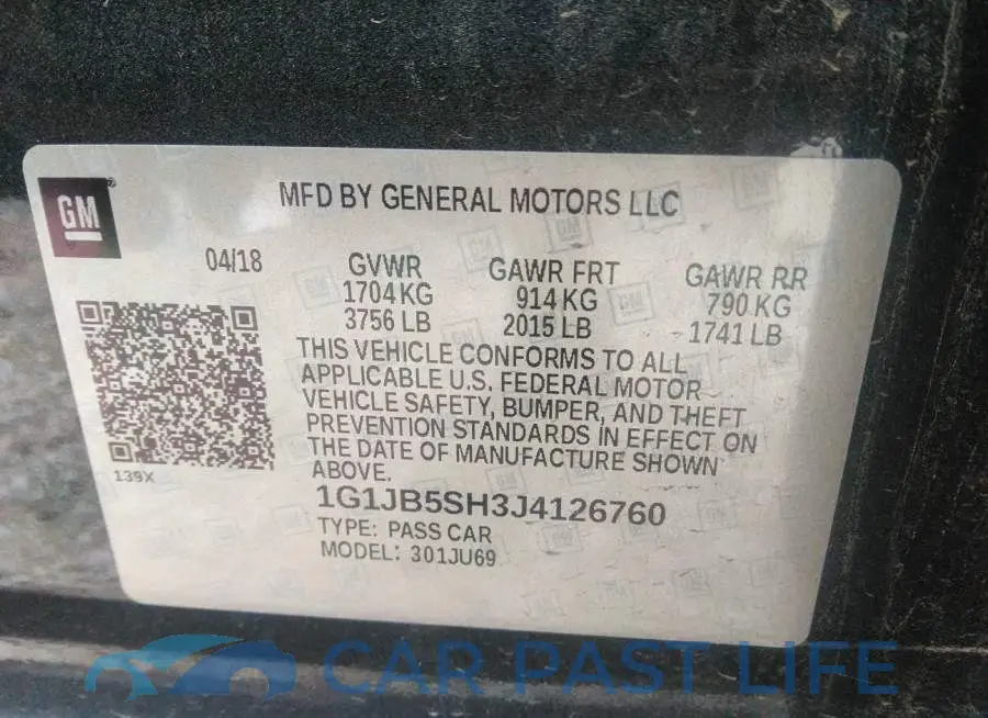 1G1JB5SH3J4126760# 9