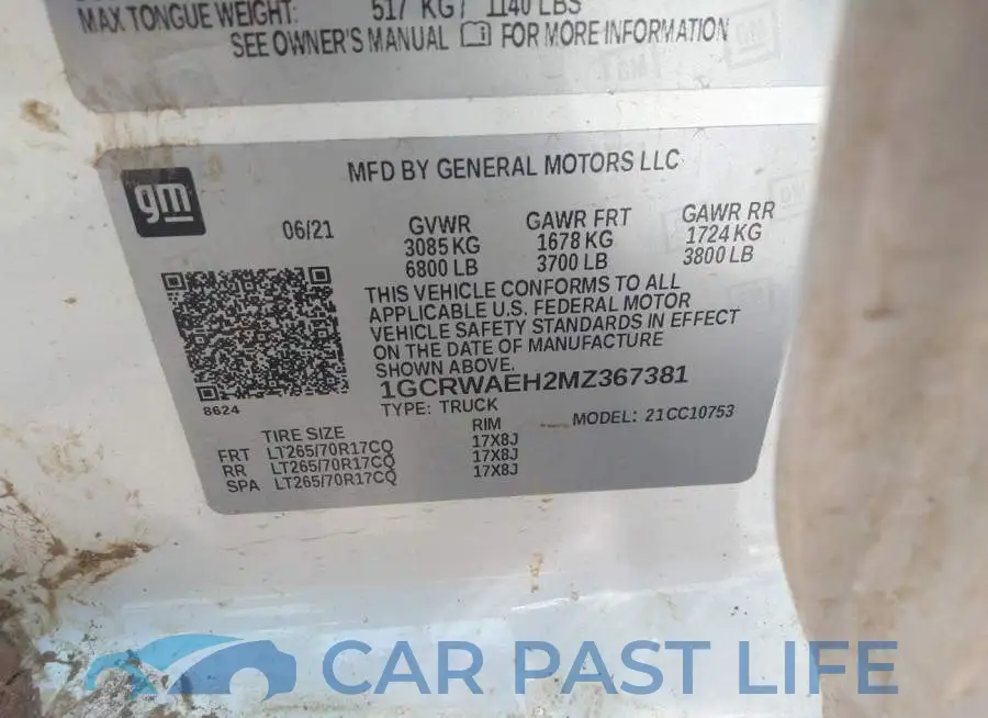 1GCRWAEH2MZ367381# 9