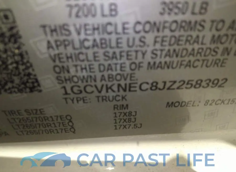 1GCVKNEC8JZ258392# 9