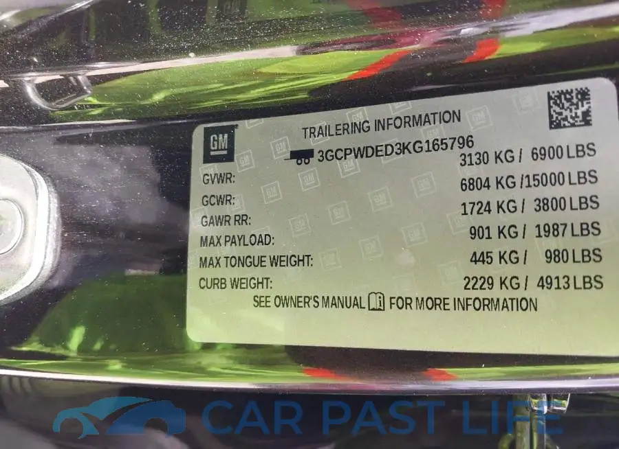 3GCPWDED3KG165796# 9