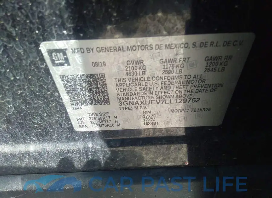 3GNAXUEV7LL129752# 9