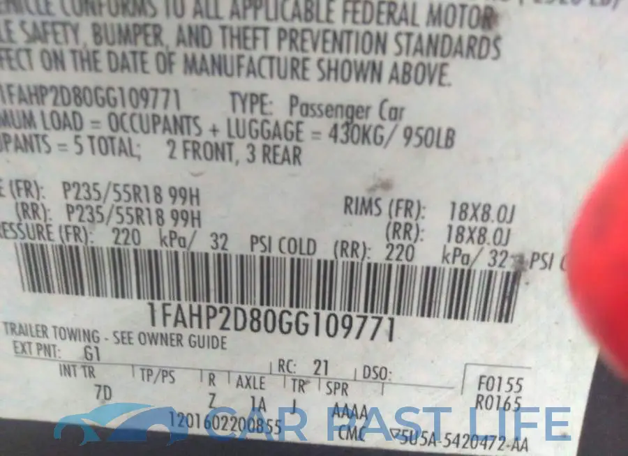1FAHP2D80GG109771# 9