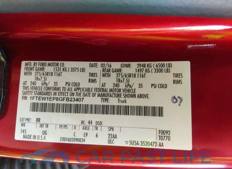 1FTEW1EP8GFB23407# 9