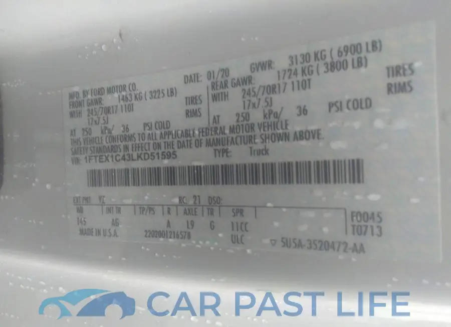 1FTEX1C43LKD51595# 9