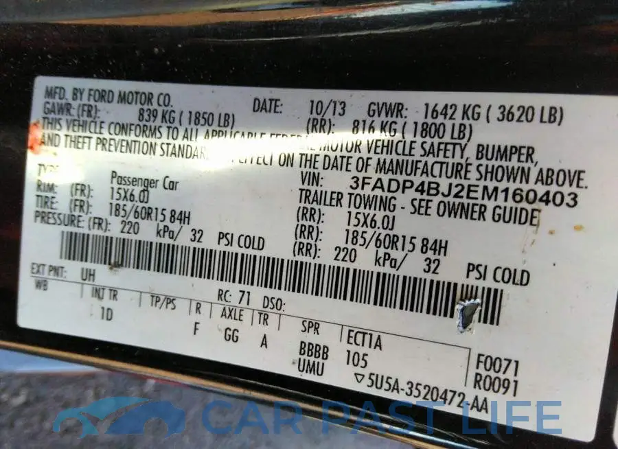 3FADP4BJ2EM160403# 9
